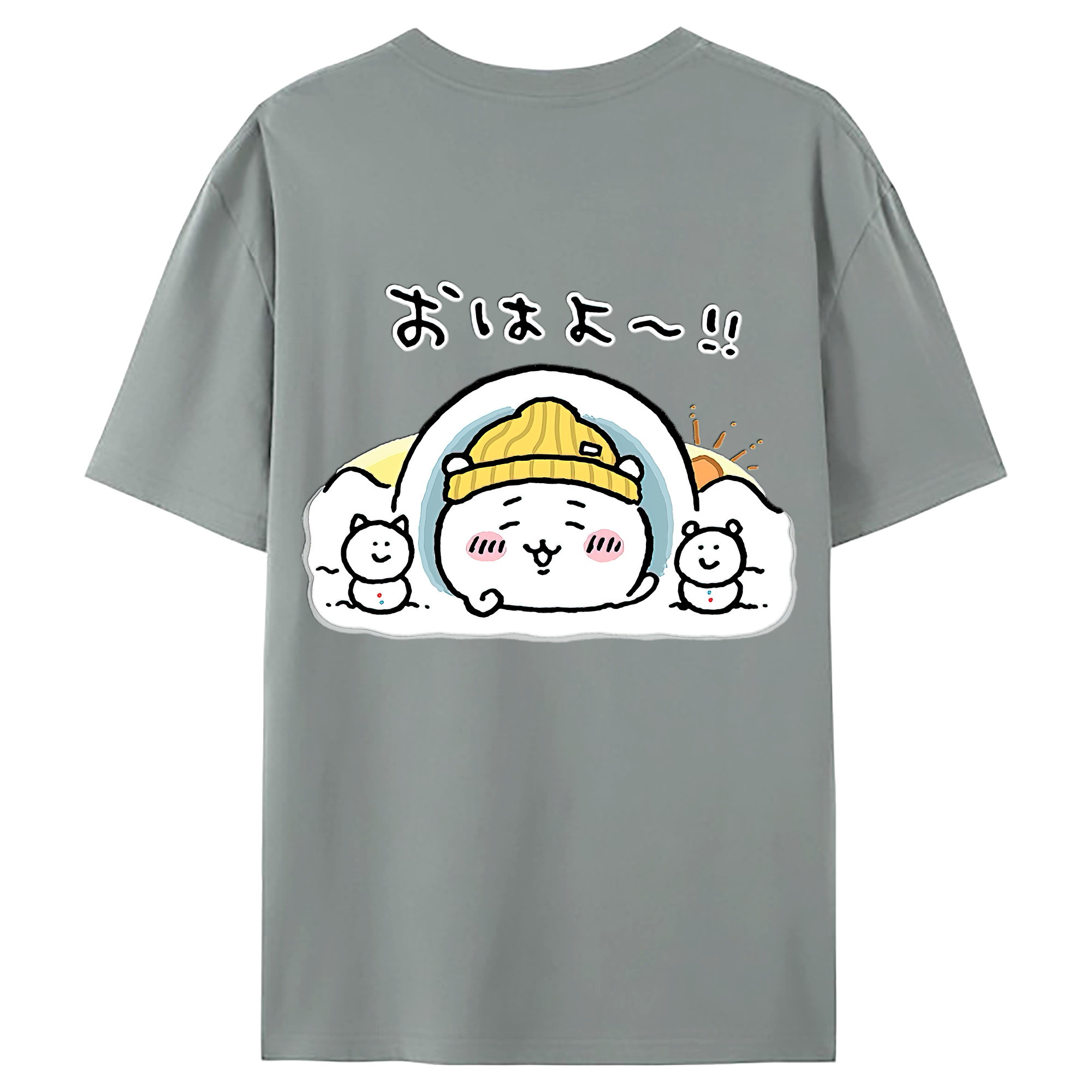 （画像用） ちいかわ ちいかわ Chii-kawa chiikawa 綿100％ メンズ半袖Tシャツ（バックプリント） 通気性